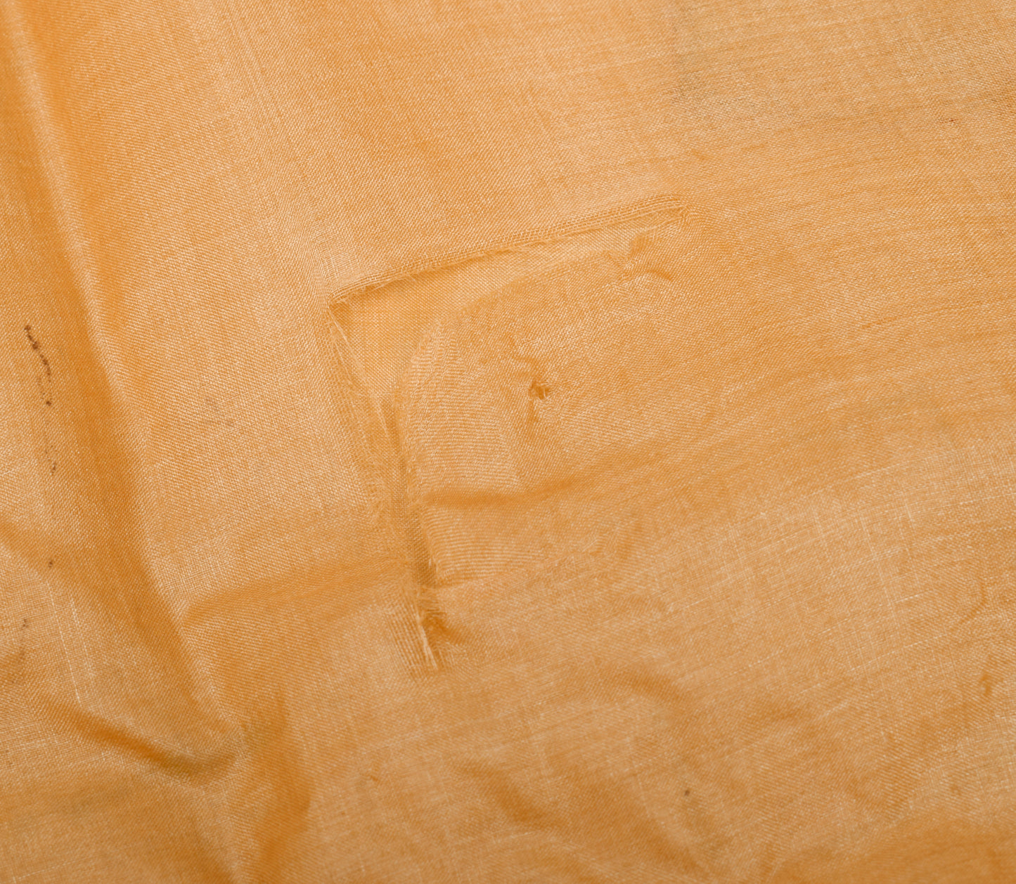 Sushila Vintage Beige Scrap Saree 100% Pure Silk Applique Work Sari CraftFabric