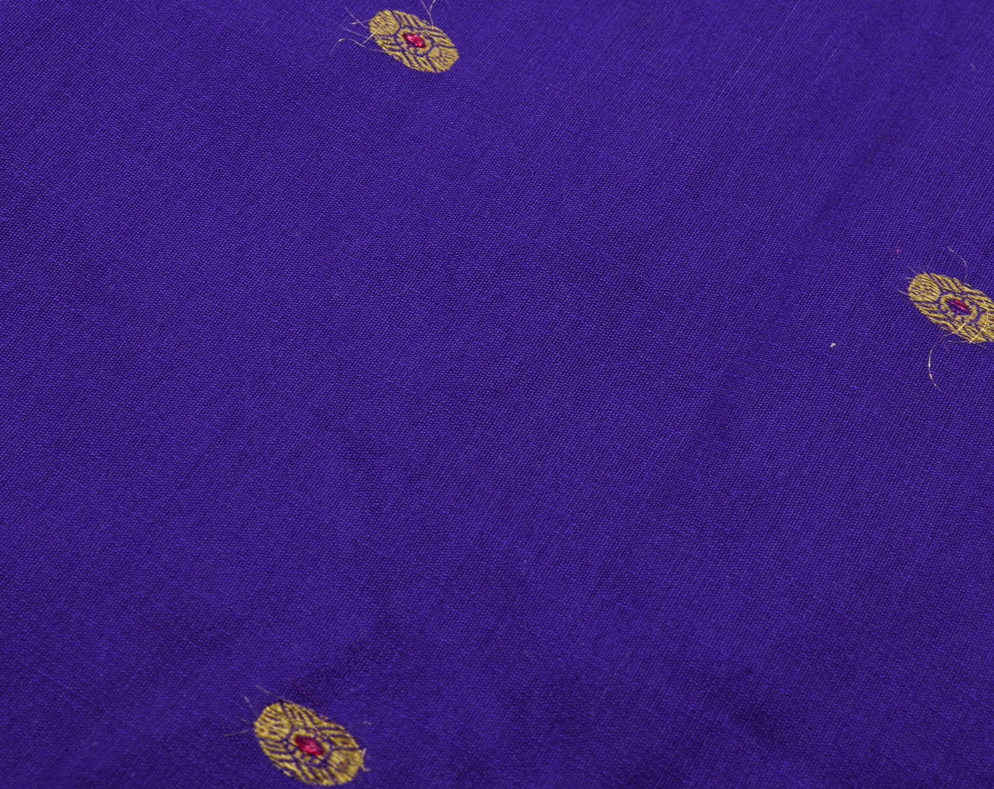 Sushila Vintage Blue Scrap Saree Blend Cotton Woven 5 YD Sari Craft Decor Fabric