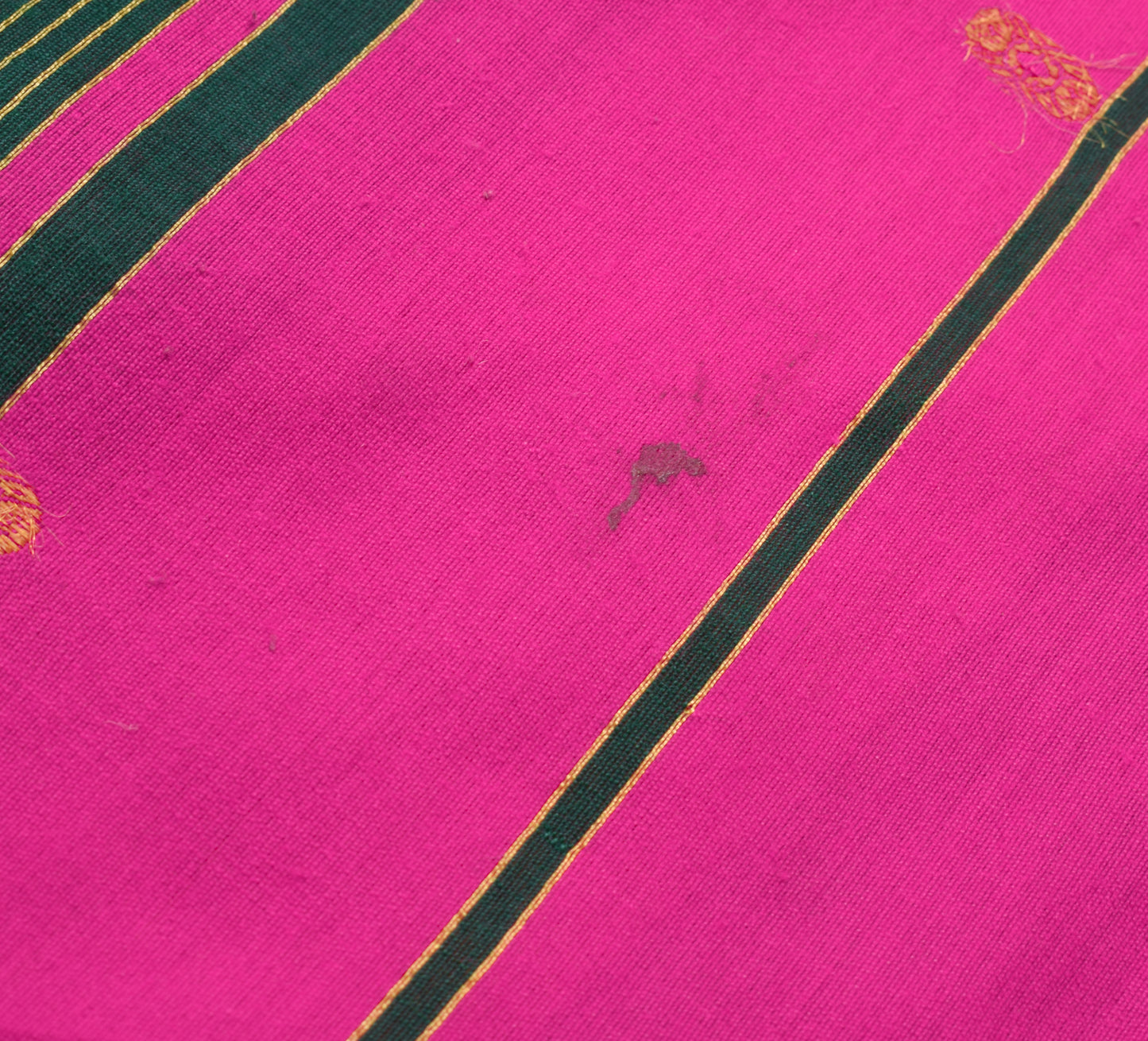 Sushila Vintage Blue Scrap Saree Blend Cotton Woven 5 YD Sari Craft Decor Fabric