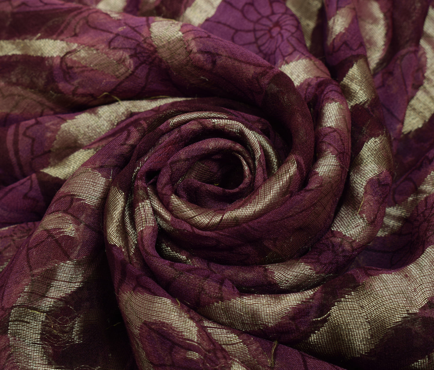 Sushila Vintage Multi-Color Scrap Saree Pure Georgette Woven Sari Craft Fabric