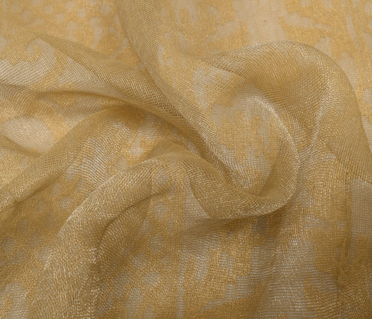 Sushila Vintage Indian Scrap Saree Net Mesh Woven Sari Craft Fabric