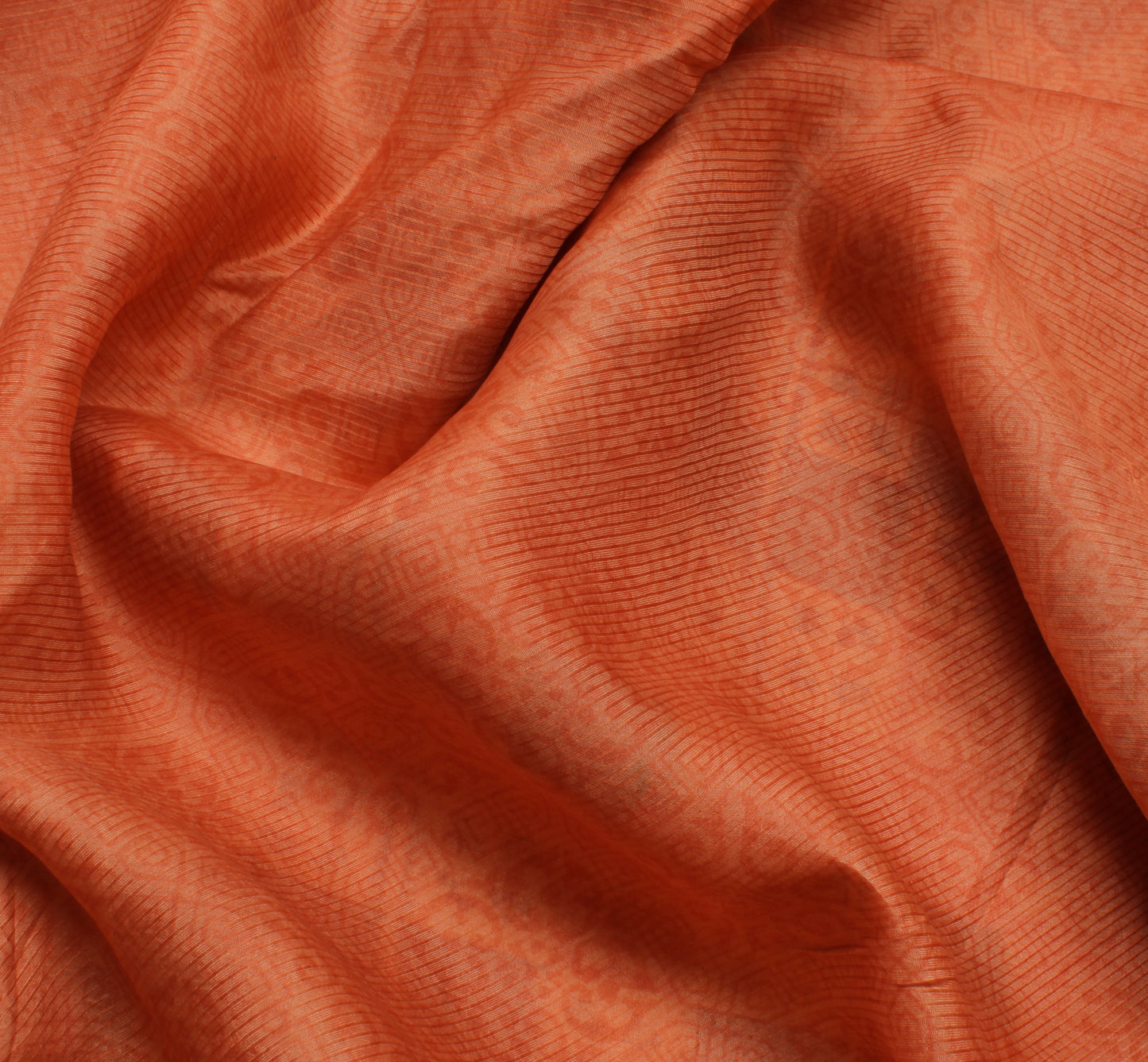 Sushila Vintage Peach Scrap Saree 100% Pure Silk Printed Floral Sari Fabric