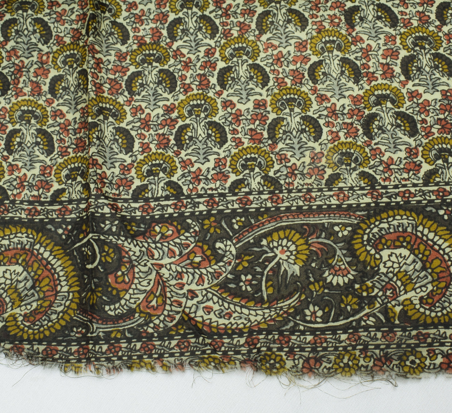 Sushila Vintage Light Green Scrap Sari 100% Pure Silk Printed Floral Sari Fabric
