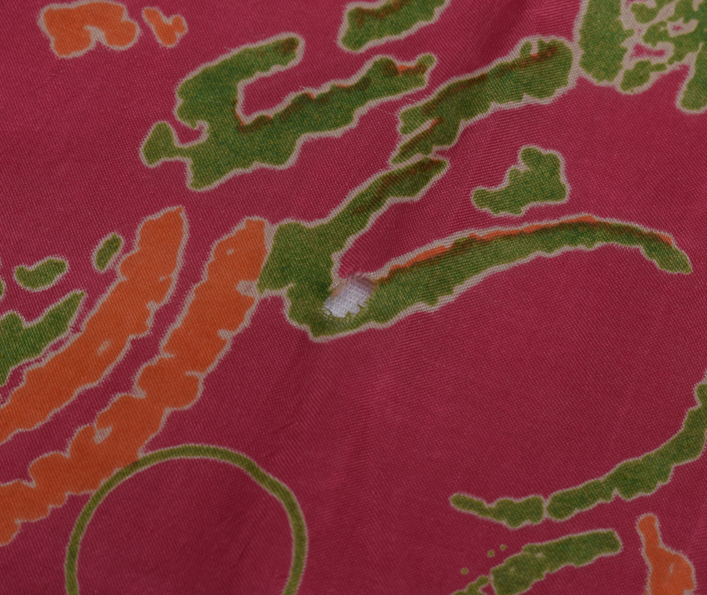 Sushila Vintage Dark Pink Scrap Saree 100% Pure Silk Printed 5 Yard Sari Fabric