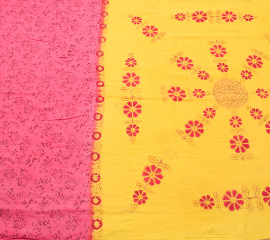 Sushila Vintage Multi-Color Scrap Saree 100% Pure Cotton Printed Sari Fabric