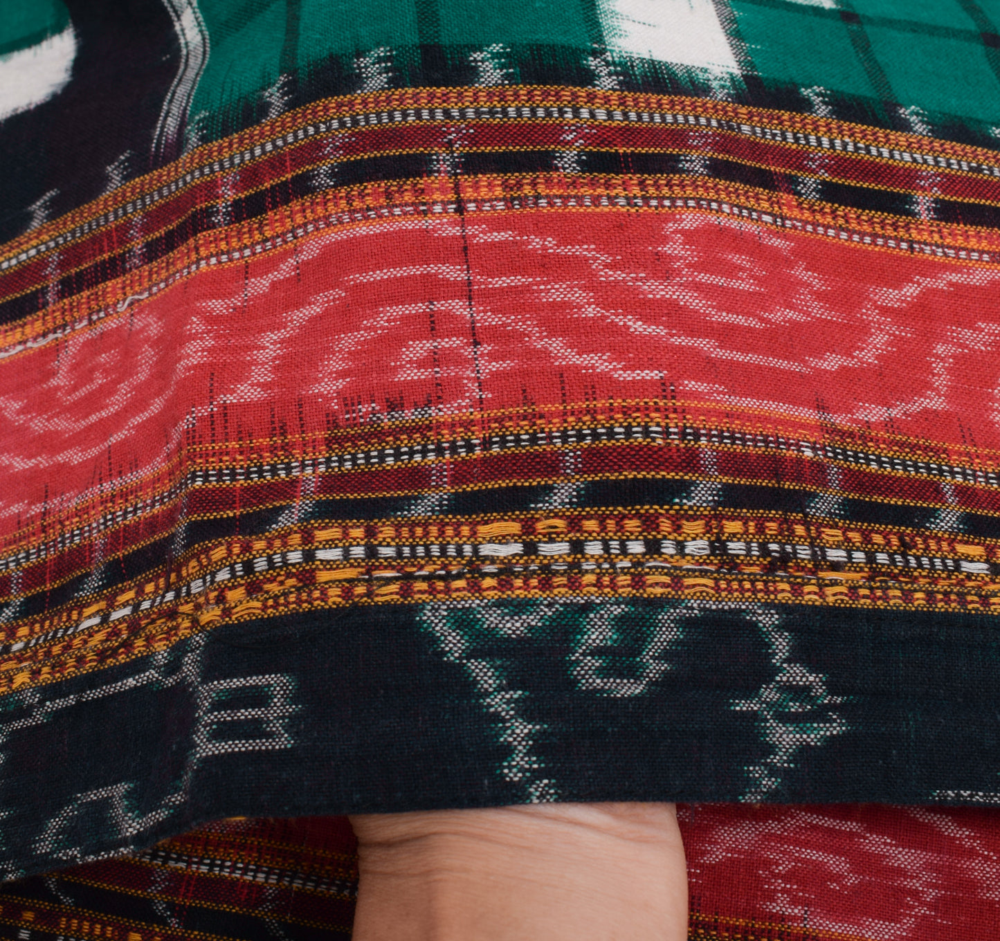 Sushila Vintage Multi-Color Scrap Dupatta Hand Woven Ikkat Patola Long Stole