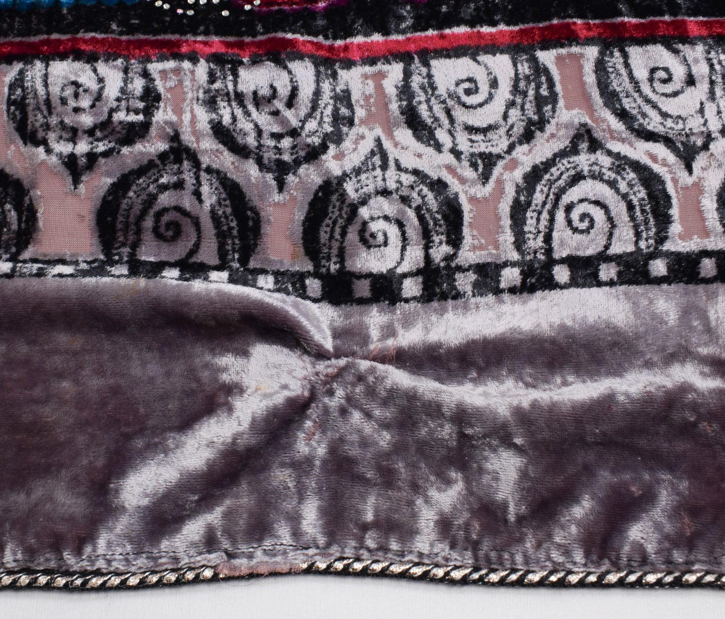 Sushila Vintage Multi-Color Scrap Dupatta Velvet Woven Paisley Long Stole Wrap