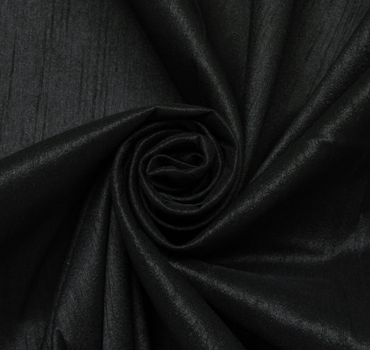 Black Blend Silk Dupioni Slub Curtain Drape Panel Craft Dress Fabric By the Yard