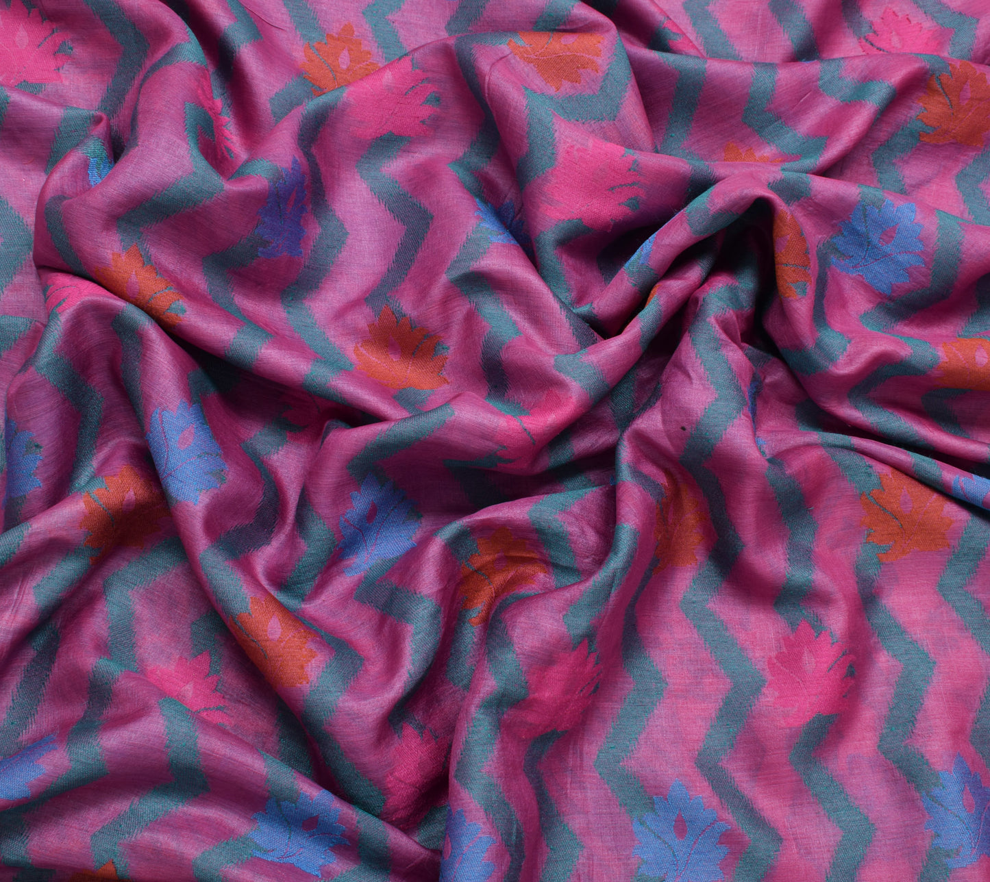Sushila Vintage Magenta Saree 100% Pure Silk Woven Paisley Sari Craft Fabric