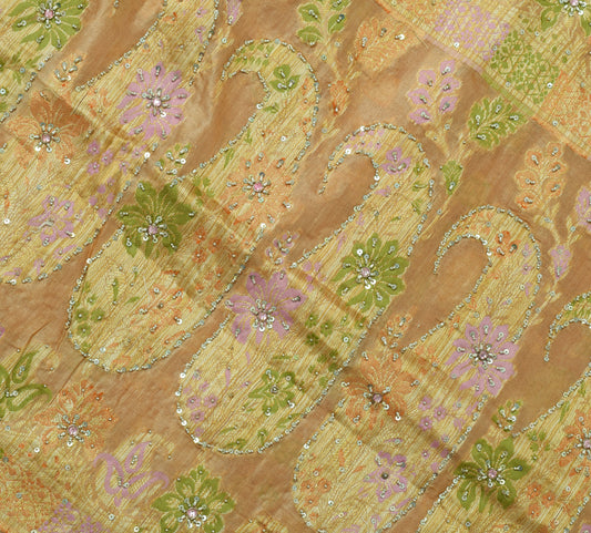 Sushila Vintage Mauve Saree Pure Silk All Over Woven Floral Sari 5 Yard Fabric