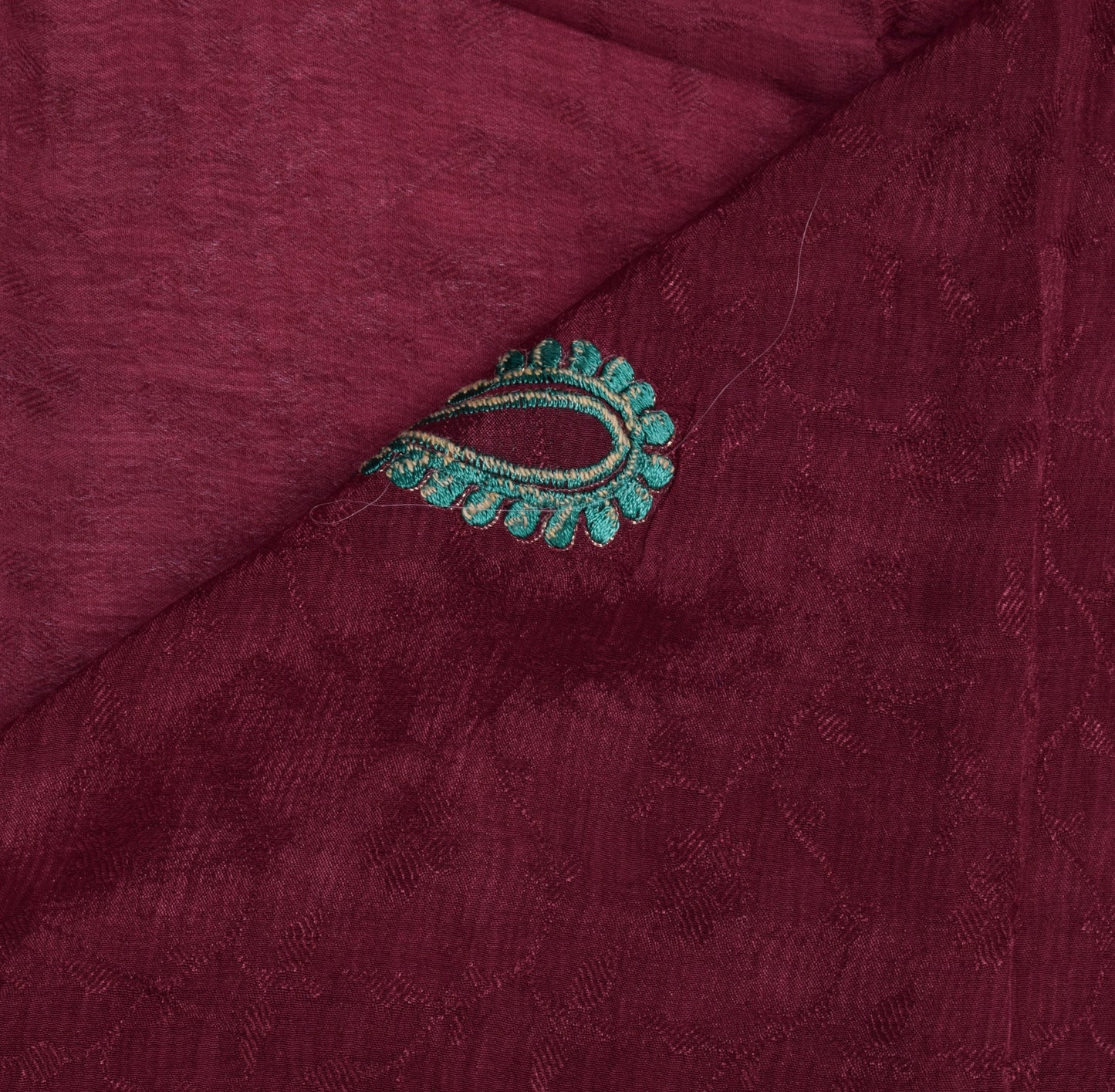 Sushila Vintage Purple Saree Pure Silk Self Woven & Embroidered Sari Fabric