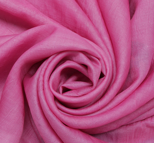 Sushila Vintage Pink Indian Saree 100% Pure Silk Embroidered Pink Sari Fabric