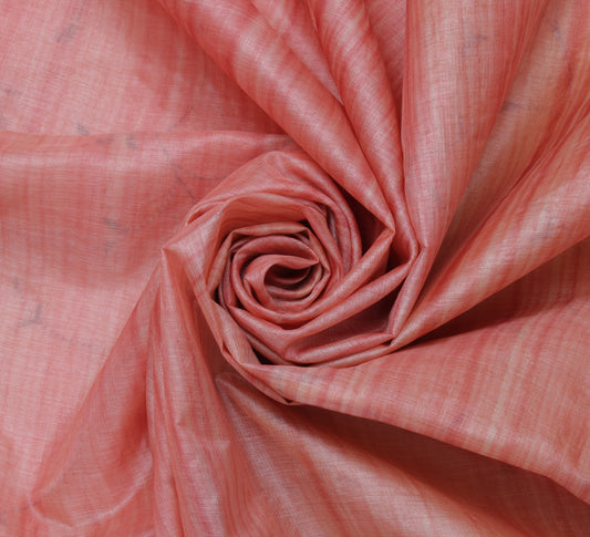Sushila Vintage Peach Saree 100% Pure Silk Embroidered Floral Sari 5 Yard Fabric