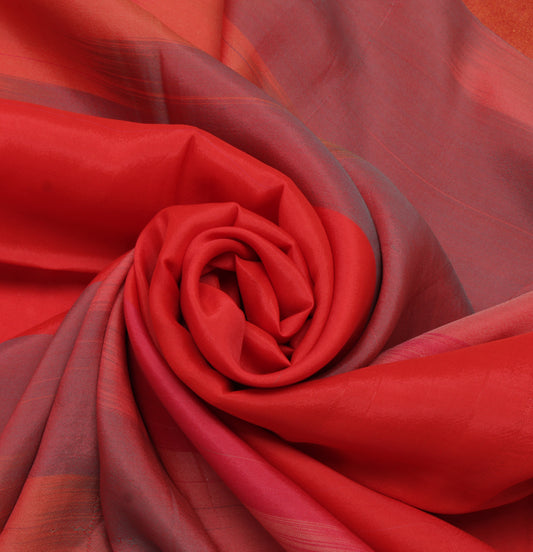 Sushila Vintage Multi-Color Indian Saree 100% Pure Silk Sari Craft Decor Fabric
