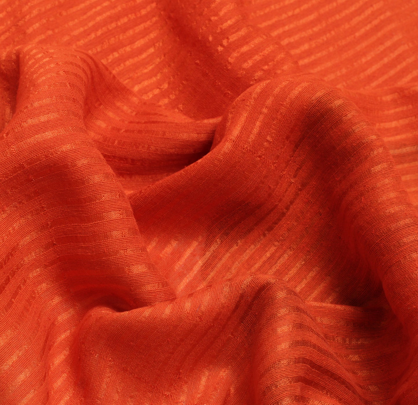 Sushila Vintage Orange Saree 100% Pure Silk Printed & Woven Sari Craft 6 Yard Fabric