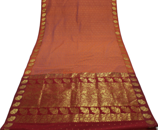 Sushila Vintage Kanchipuram Saree Art Silk Zari Woven Sari Craft 6 YD Fabric