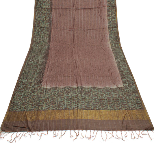 Sushila Vintage Indian Saree 100% Pure Silk Printed Floral Sari Craft Fabric