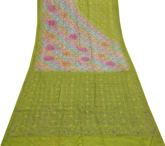 Sushila Vintage Multi-Color Saree Pure Silk Woven & Printed Floral Sari Fabric