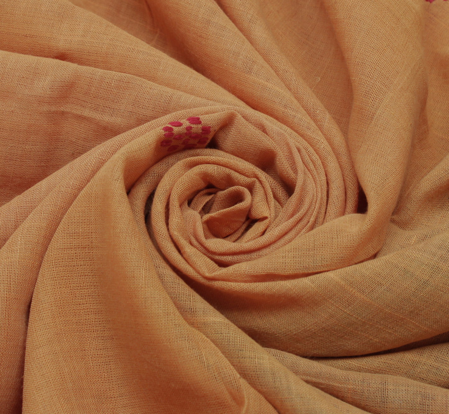 Sushila Vintage Brown Saree Pure Cotton Hand Woven Ikat Patola Sari Craft Fabric