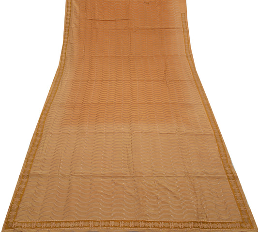 Sushila Vintage Indian Saree Pure Silk Embroidered Floral Sari Craft 5 YD Fabric