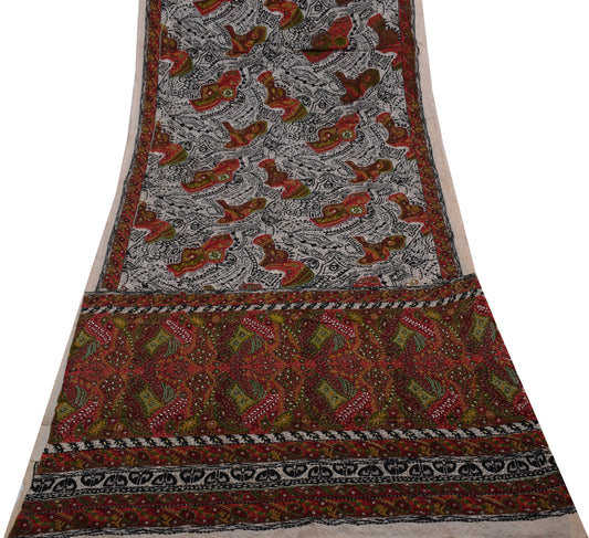 Sushila Vintage Indian Saree Pure Georgette Silk Printed Floral Sari Fabric
