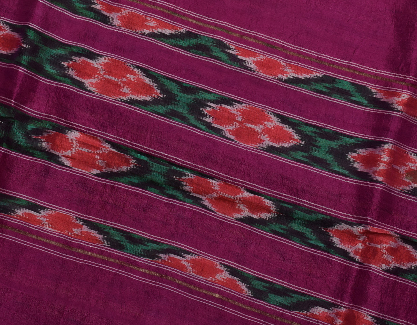 Sushila Vintage Beige Saree Pure Silk Hand Woven Ikat Patola Sari Craft Fabric