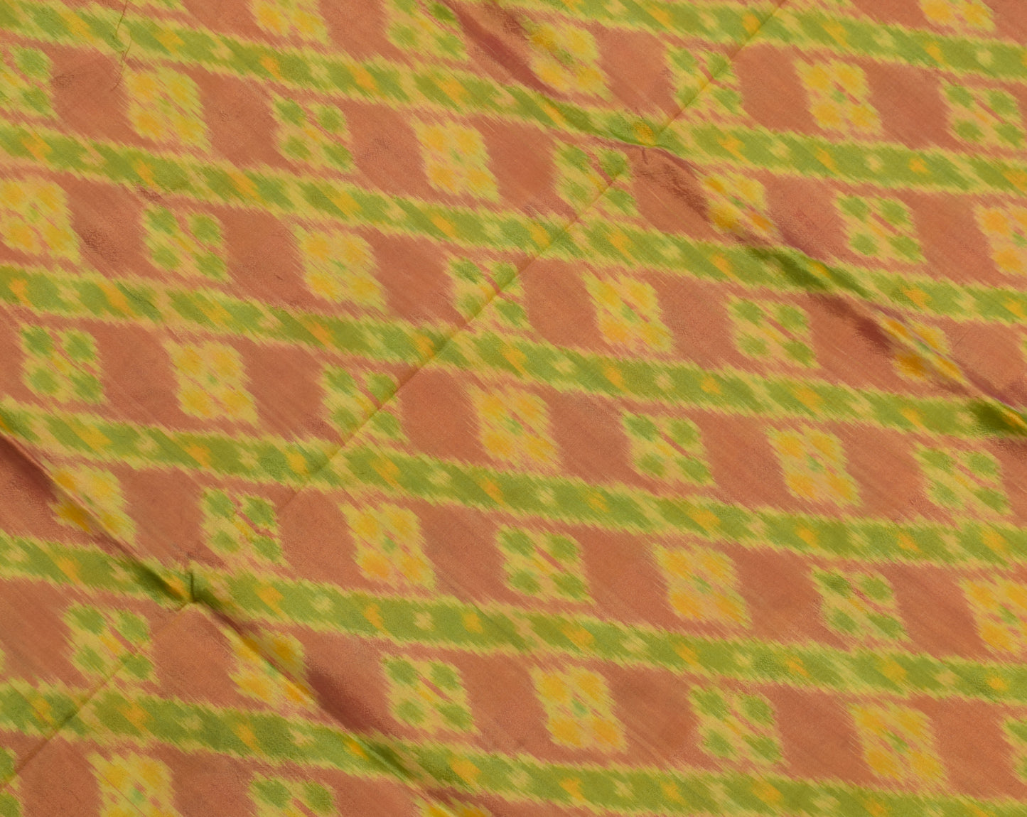 Sushila Vintage Indian Saree Pure Silk  Hand Woven Ikat Patola Sari Craft Fabric