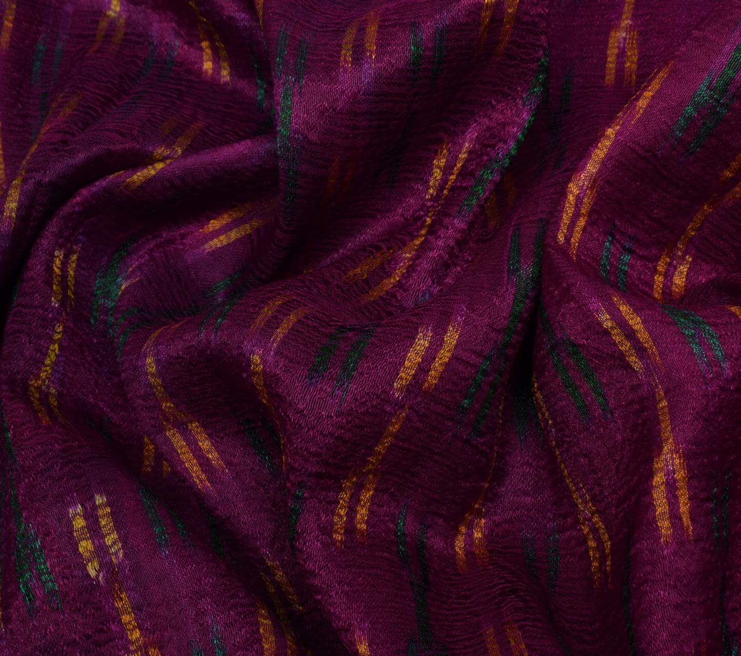 Sushila Vintage Purple Saree Pure Silk  Hand Woven Ikat Patola Sari Craft Fabric