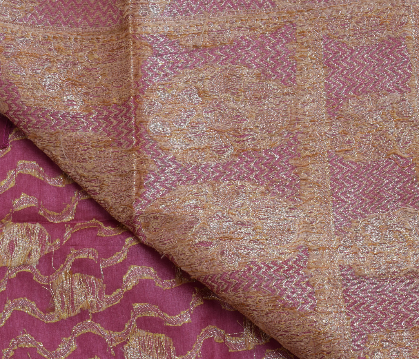 Sushila Vintage Purple Saree 100% Pure Silk All Over Woven Paisley Sari Fabric