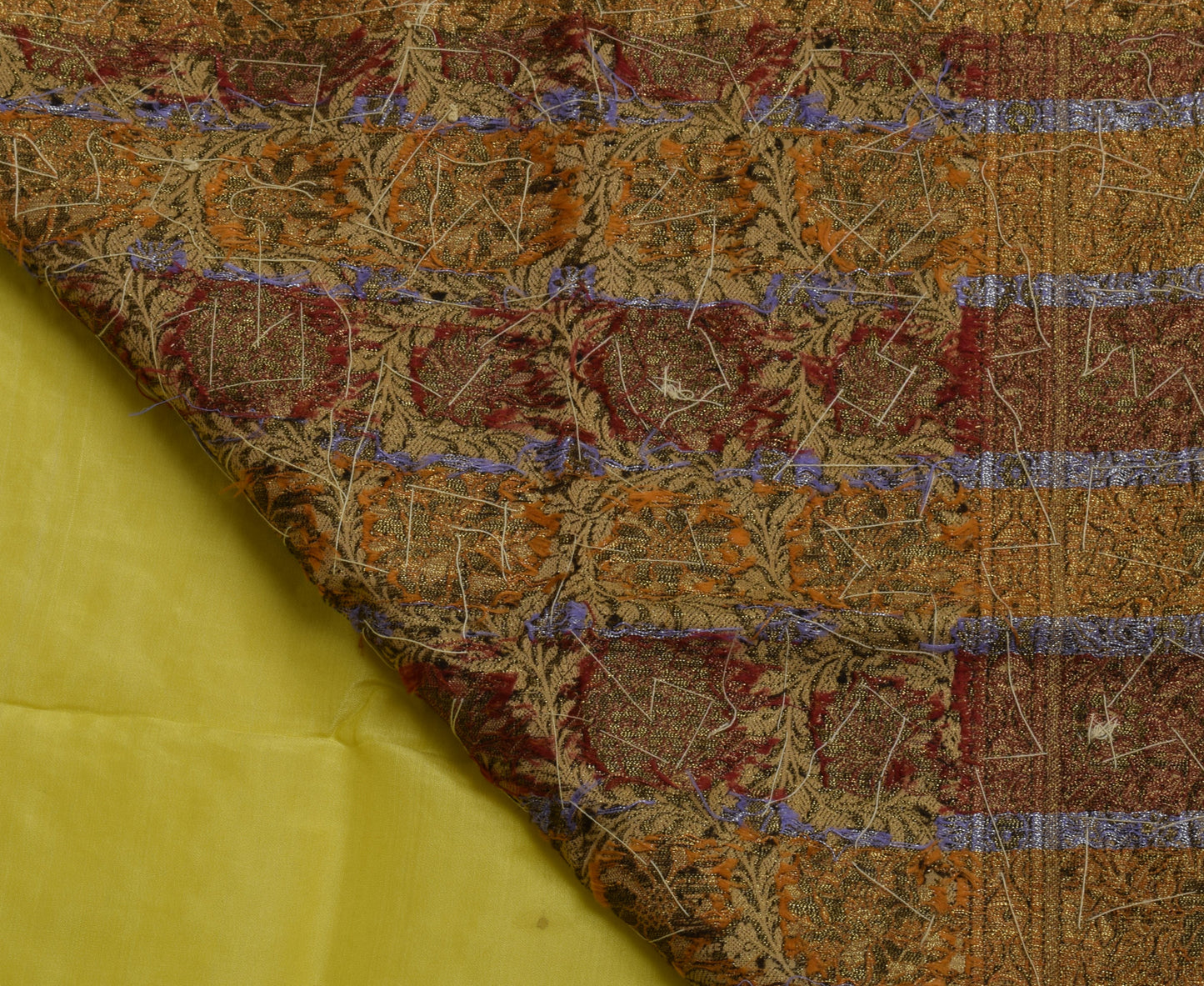 Sushila Vintage Indian Saree 100% Pure Silk Woven Floral Sari Craft 5 YD Fabric