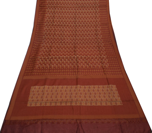 Sushila Vintage Indian Saree 100% Pure Silk Woven 5 Yard Sari Craft Decor Fabric