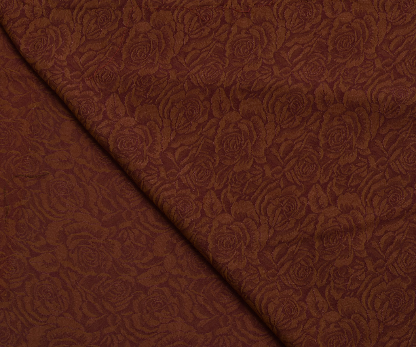 Sushila Vintage Brown Indian Saree Blend Silk Self Woven Floral Sari Soft Fabric