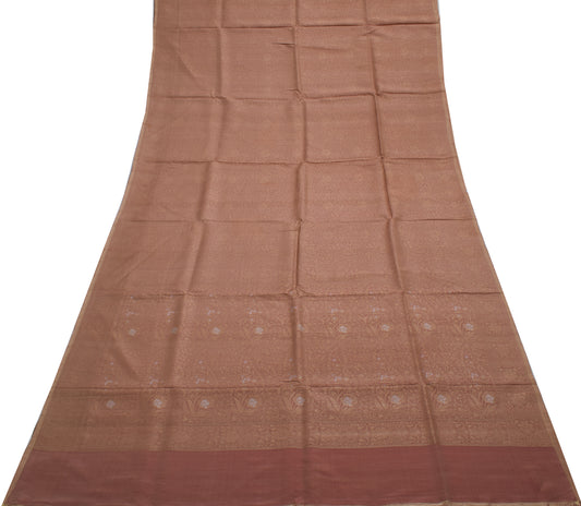 Sushila Vintage Indian Saree 100% Pure Silk Woven Paisley Sari Craft Fabric