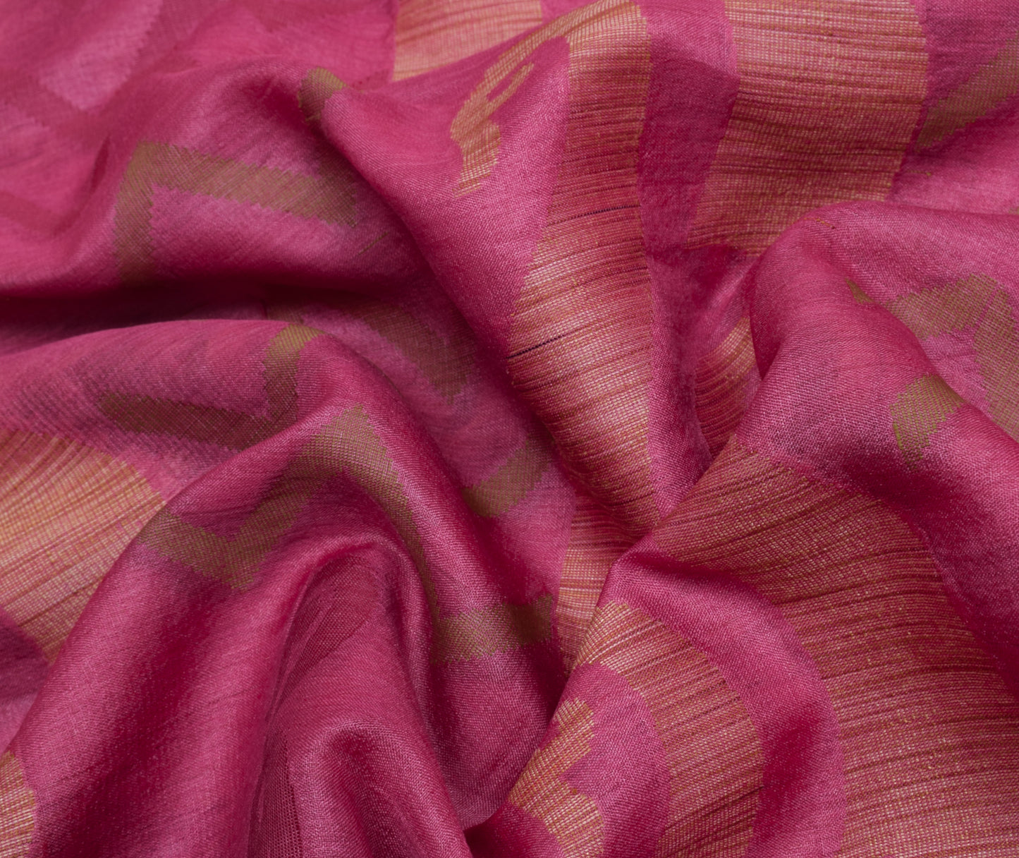 Sushila Vintage Pink Saree 100% Pure Silk Woven Floral Sari Craft 5 YD Fabric