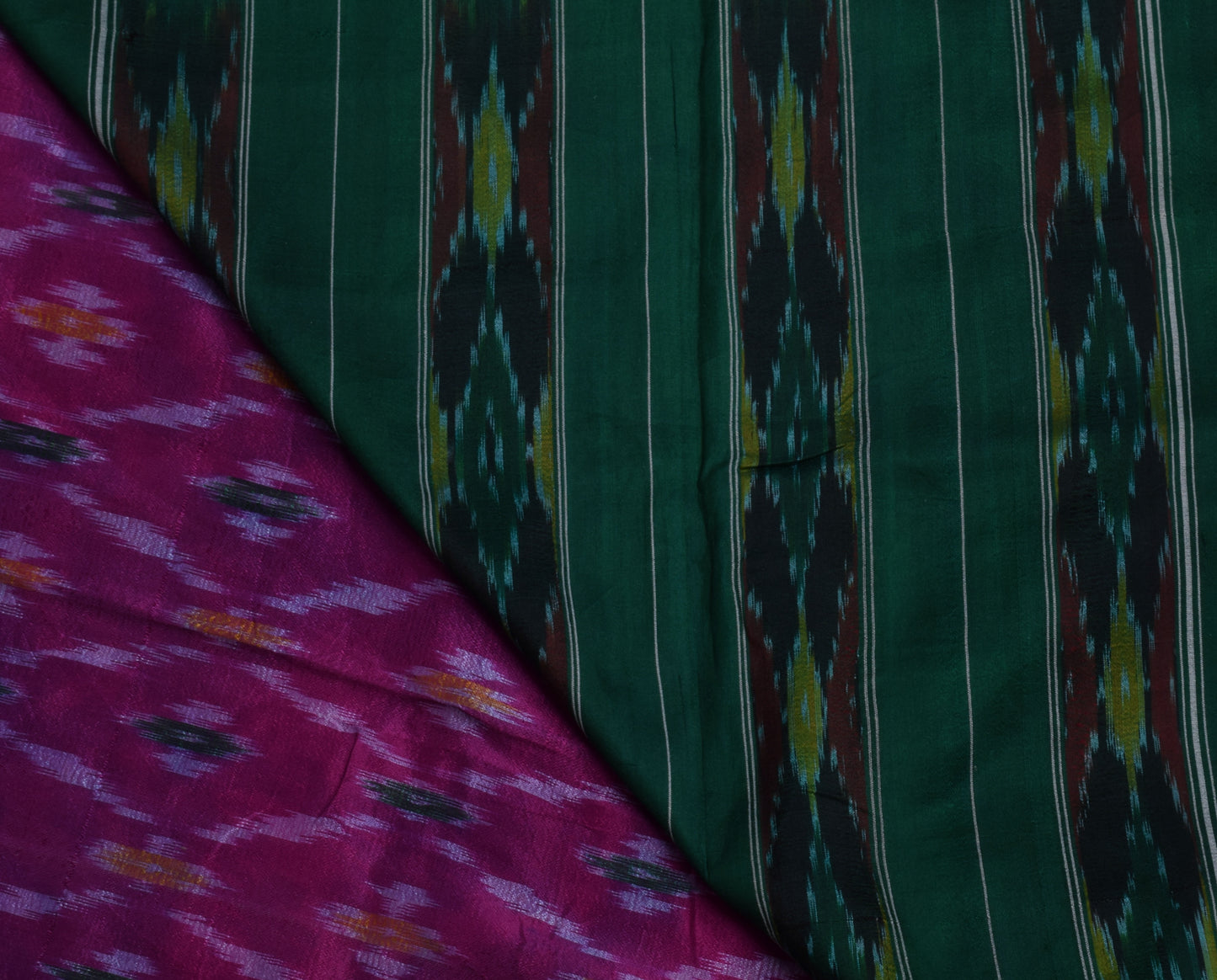 Sushila Vintage Purple Saree Pure Silk Hand Woven Ikat Patola Sari Craft Fabric