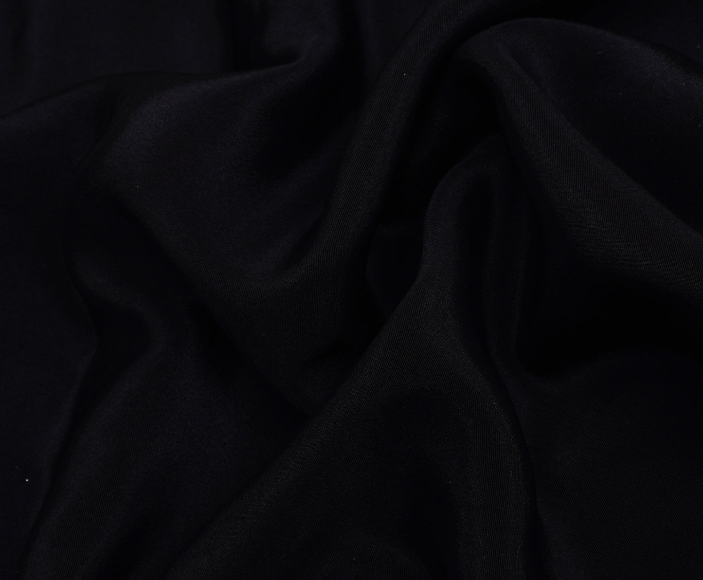 Sushila Vintage Black Saree Blend Crepe Silk Hand Beaded Zardozi Sari Fabric