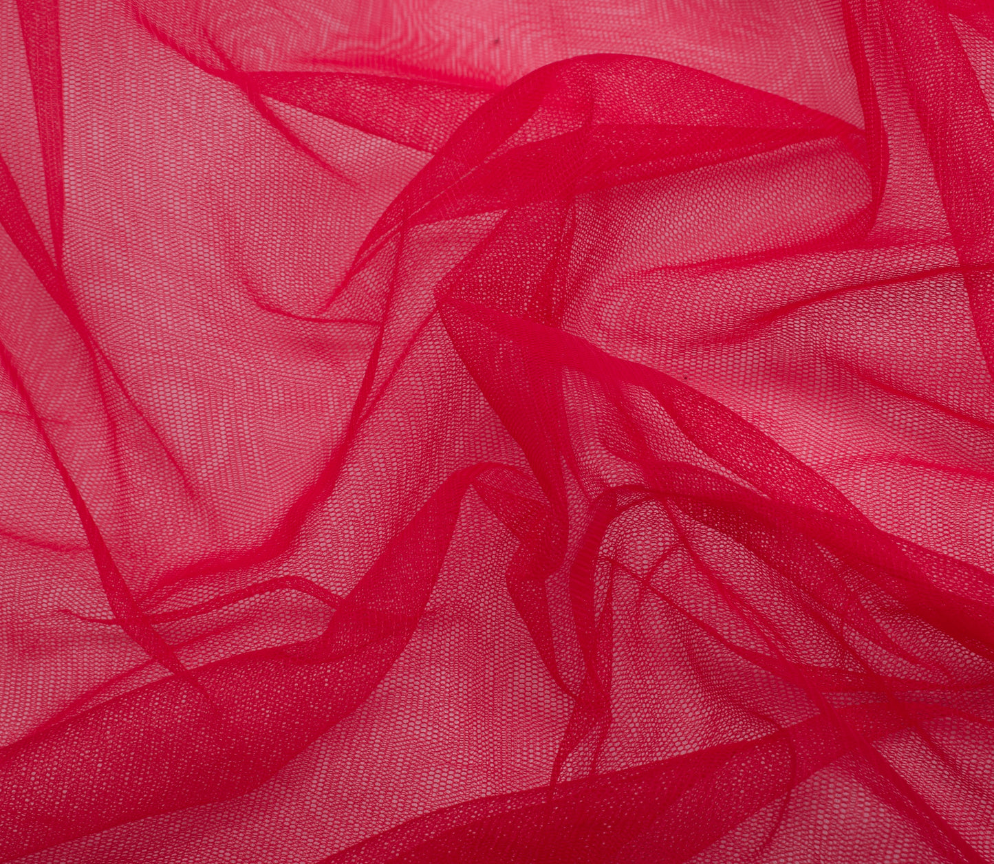 Sushila Vintage HEAVY Red Saree Net Mesh Glass Beads Embellish Sari Craft Fabric