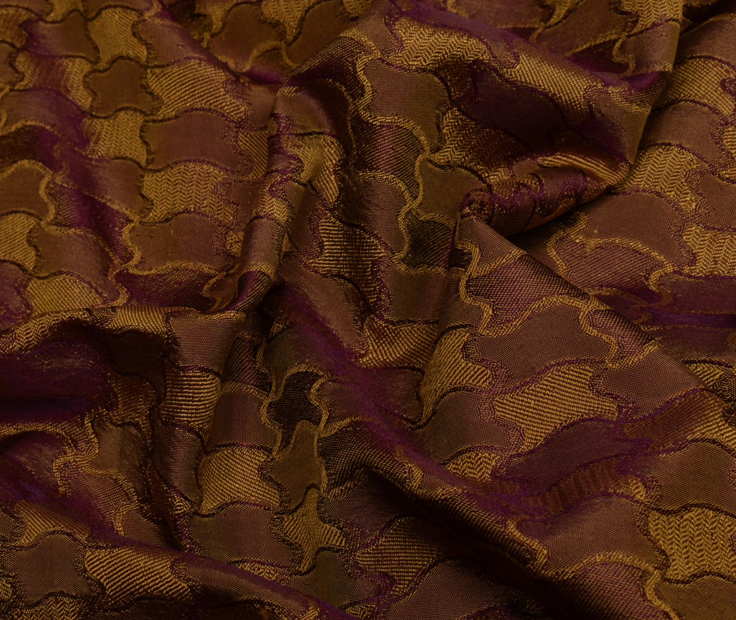 Sushila Vintage Dual Tone Indian Saree Blend Silk Woven 5 Yard Sari Craft Fabric