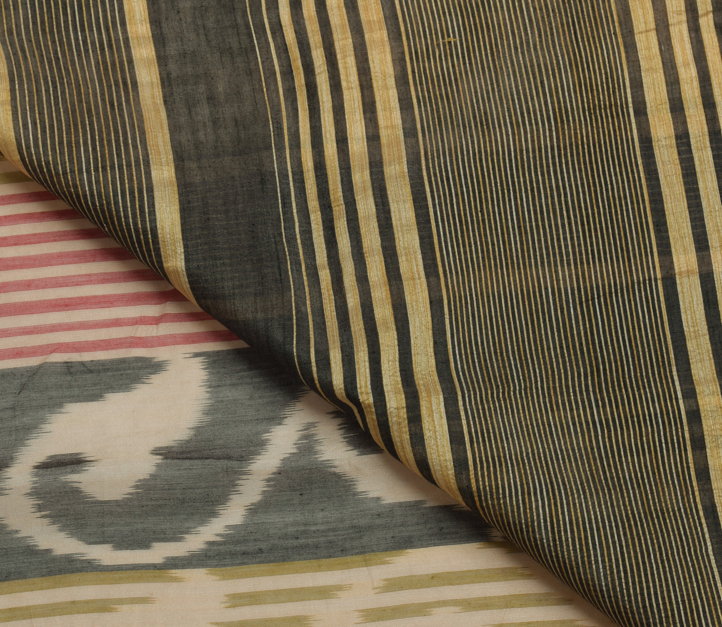 Sushila Vintage Indian Saree 100% Pure Cotton Woven Sari 5 Yard Craft Fabric
