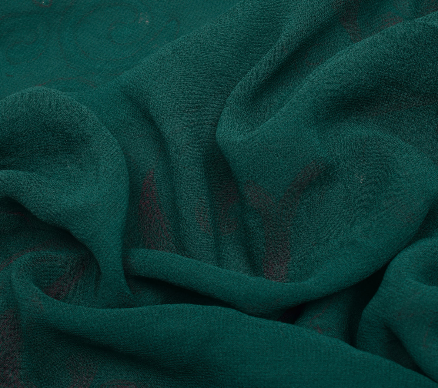 Sushila Vintage Saree Pure Georgette Hand Beaded HEAVY Sari With Blouse Fabric