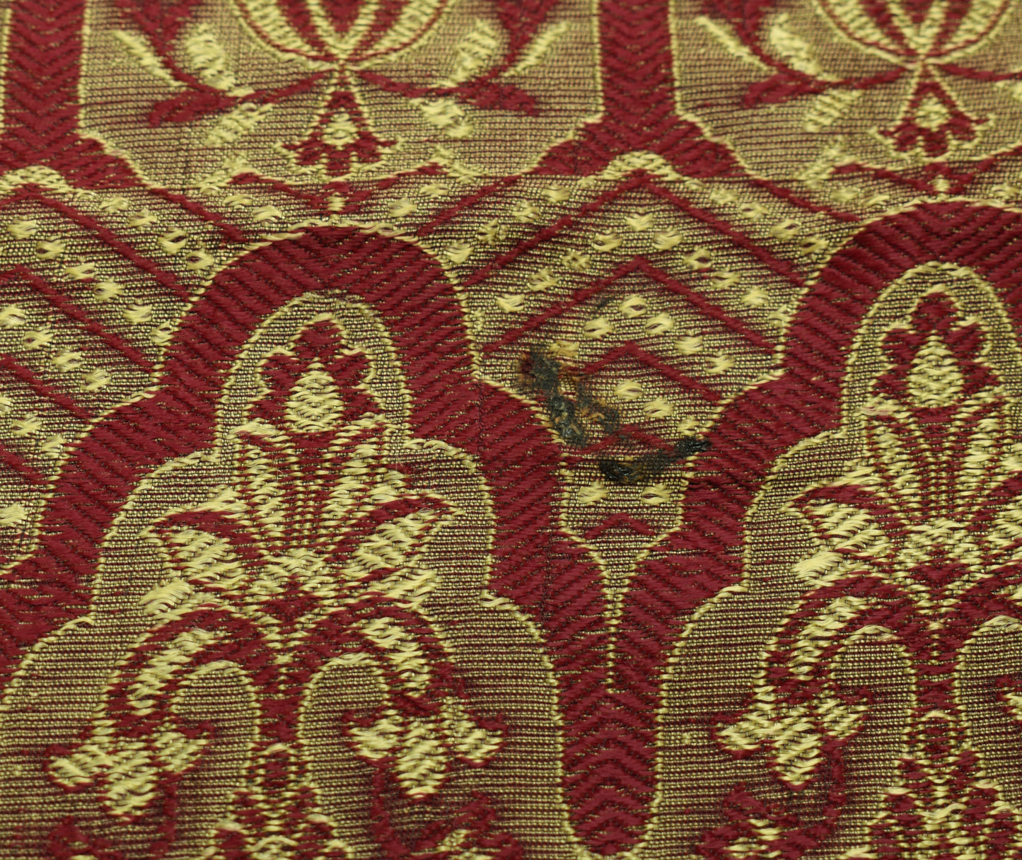 Sushila Vintage Maroon Saree Art Silk All Over Woven Paisley Sari Craft Fabric