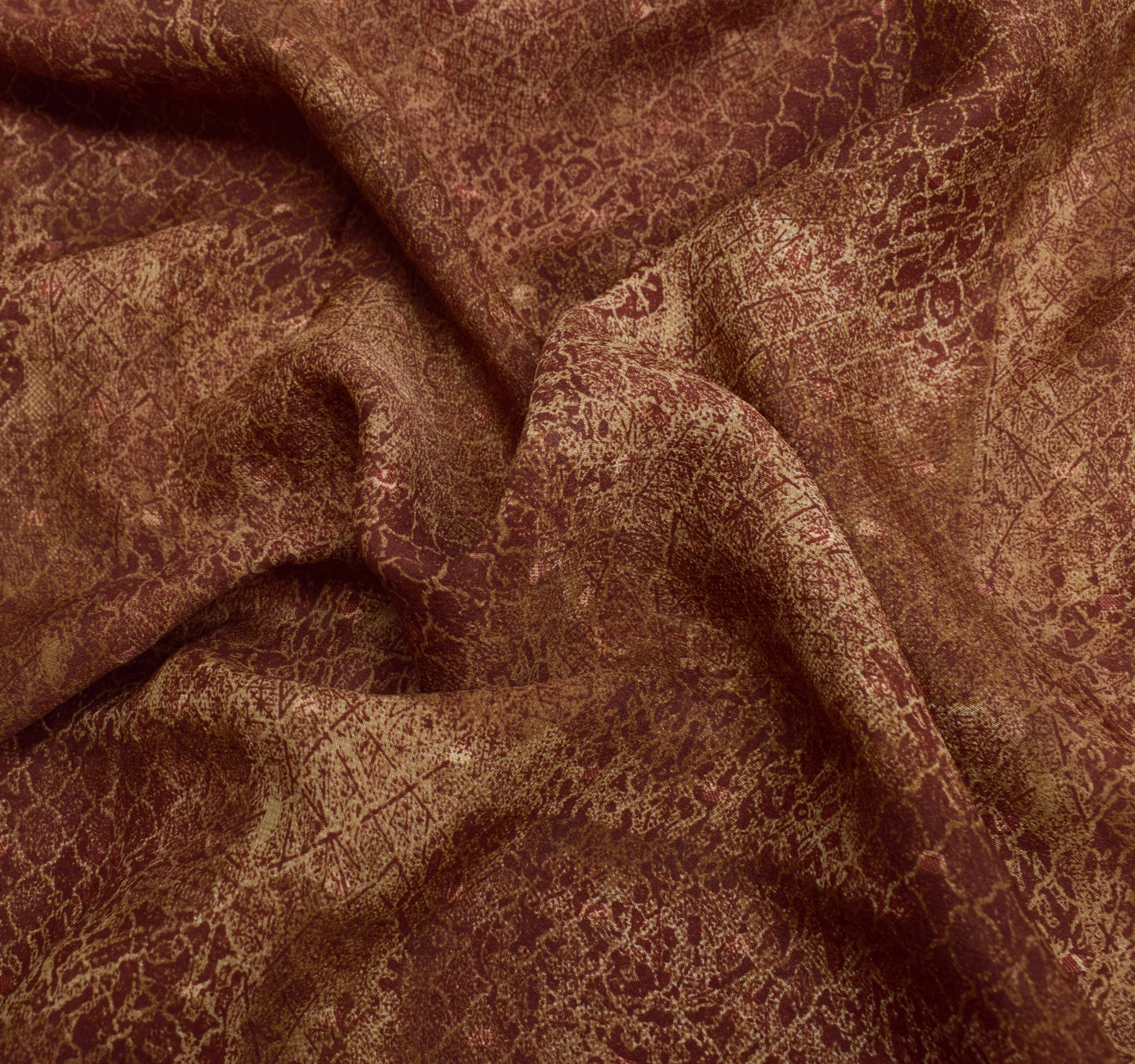 Sushila Vintage Indian Saree 100% Pure Crepe Silk Woven & Printed Sari Fabric