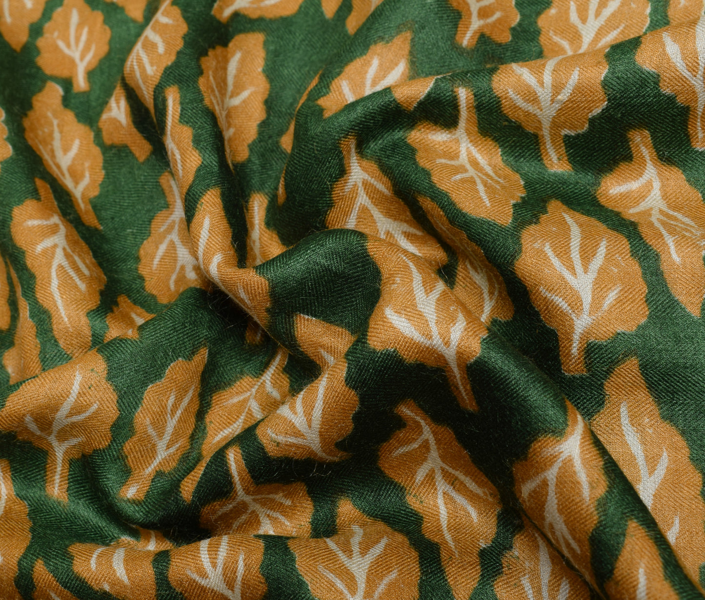 Sushila Vintage Dark Green Saree 100% Pure Woolen Floral Woven Soft Sari Fabric