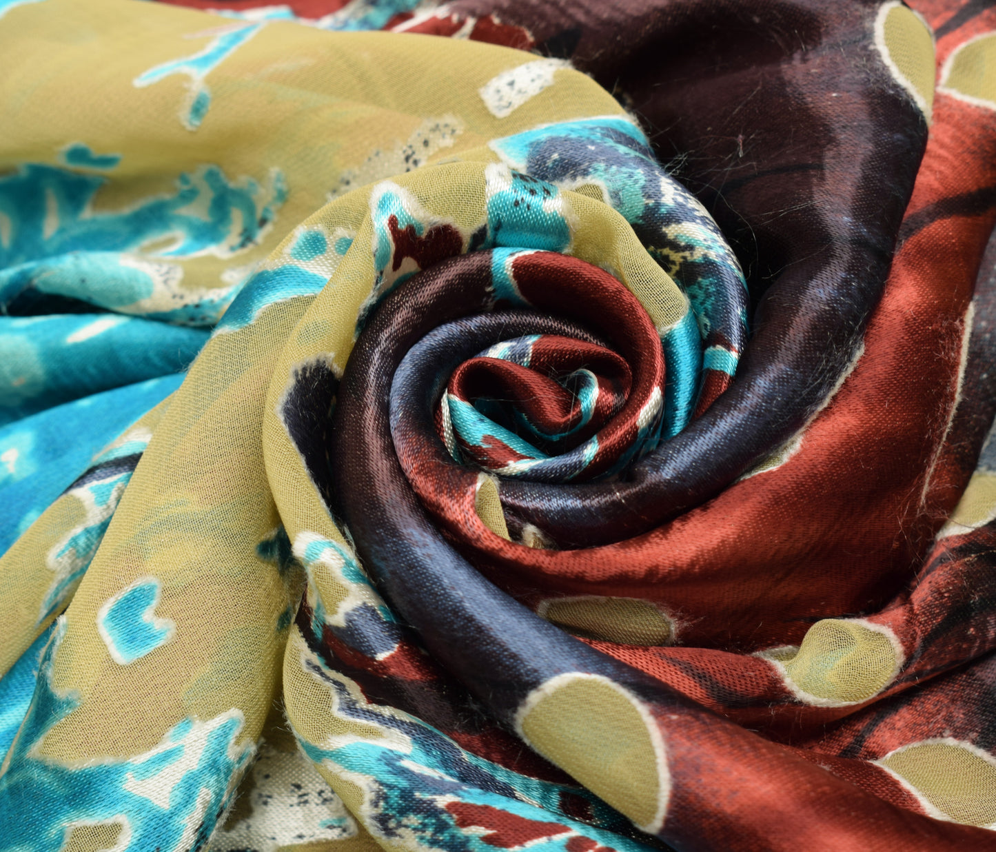 Sushila Vintage Multi-Color Indian Saree Blend Silk Woven Soft Sari Craft Fabric