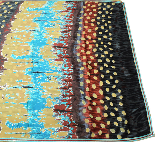 Sushila Vintage Multi-Color Indian Saree Blend Silk Woven Soft Sari Craft Fabric
