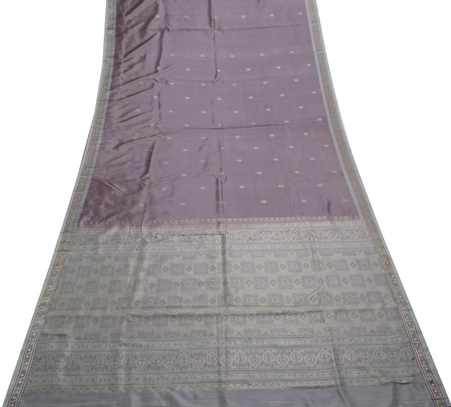 Sushila Vintage Indian Saree 100% Pure Silk Woven Paisley Soft Sari Craft Fabric