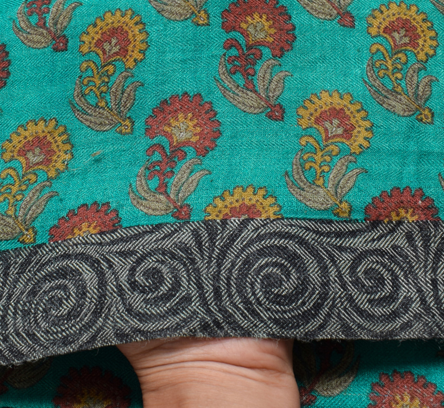 Sushila Vintage Indian Saree 100% Pure Woolen Woven Floral Soft 5 YD Sari Fabric