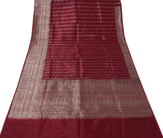 Sushila Vintage Heavy Saree Blend Satin Silk Banarasi Brocade Woven Sari Fabric