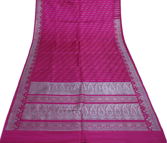 Sushila Vintage Heavy Saree Pure Satin Silk Banarasi Brocade Woven Sari Fabric