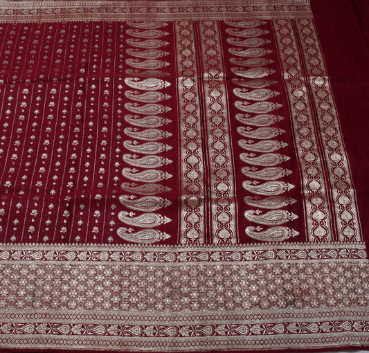 Sushila Vintage Heavy Saree Pure Satin Silk Banarasi Brocade Woven Sari Fabric